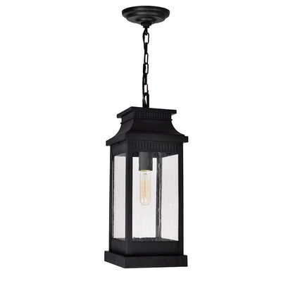 1 Light 20"H Outdoor Pendant, Black