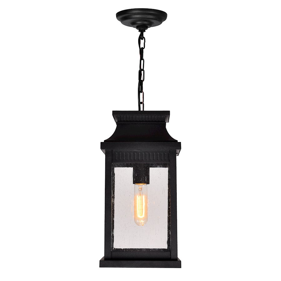 1 Light 15"H Outdoor Pendant, Black