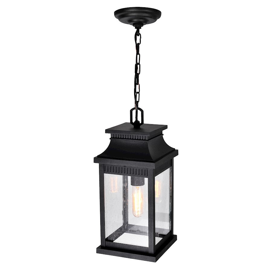 1 Light 15"H Outdoor Pendant, Black