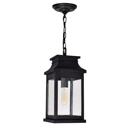 1 Light 15"H Outdoor Pendant, Black