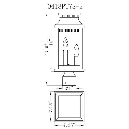 3 Light 17"H Outdoor Lantern Head