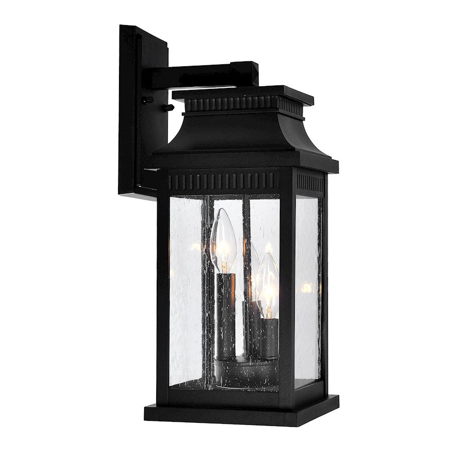 CWI Lighting Milford 3 Light 18"H Outdoor Wall Light, Black/Seedy - 0418W7L-3