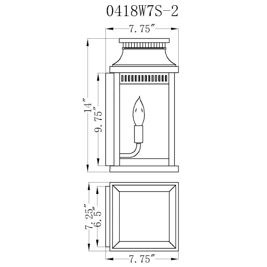 2 Light 14"H Outdoor Wall Sconce