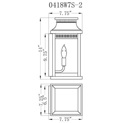 2 Light 14"H Outdoor Wall Sconce