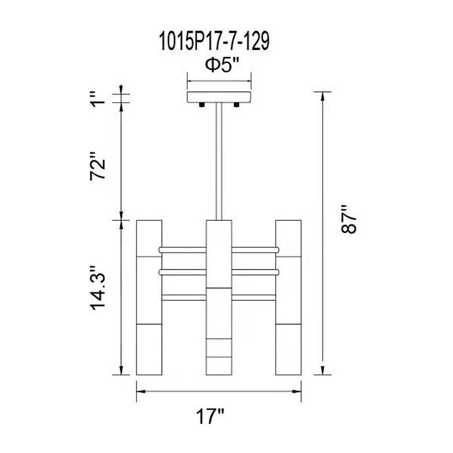 7 Light Down Chandelier, Matte Black