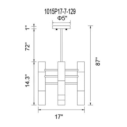 7 Light Down Chandelier, Matte Black