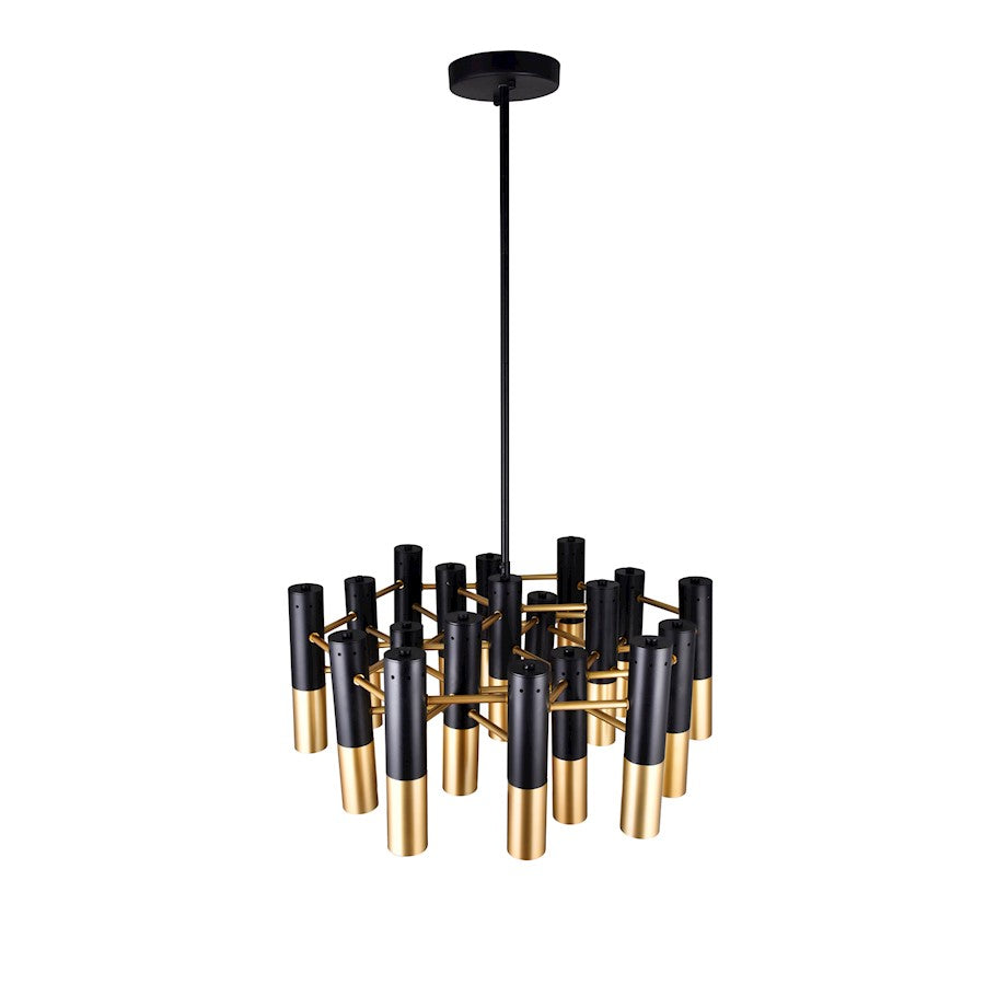 19 Light Down Chandelier, Matte Black