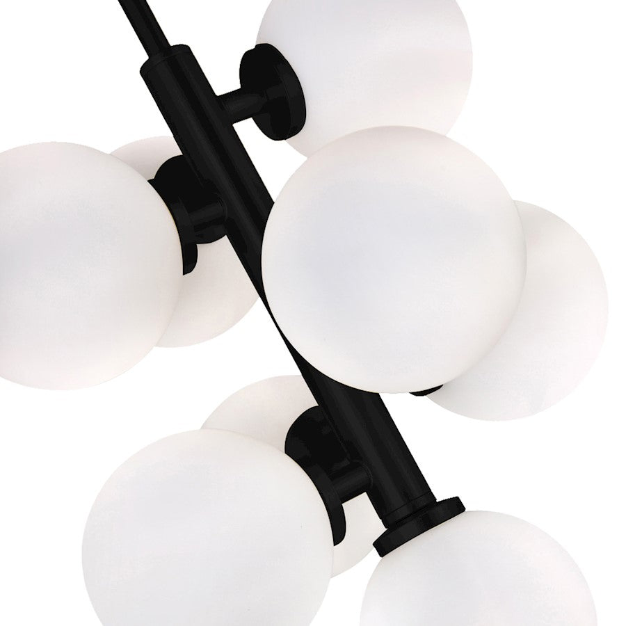 8 Light Pendant, Black