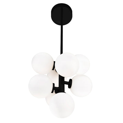 8 Light Pendant, Black