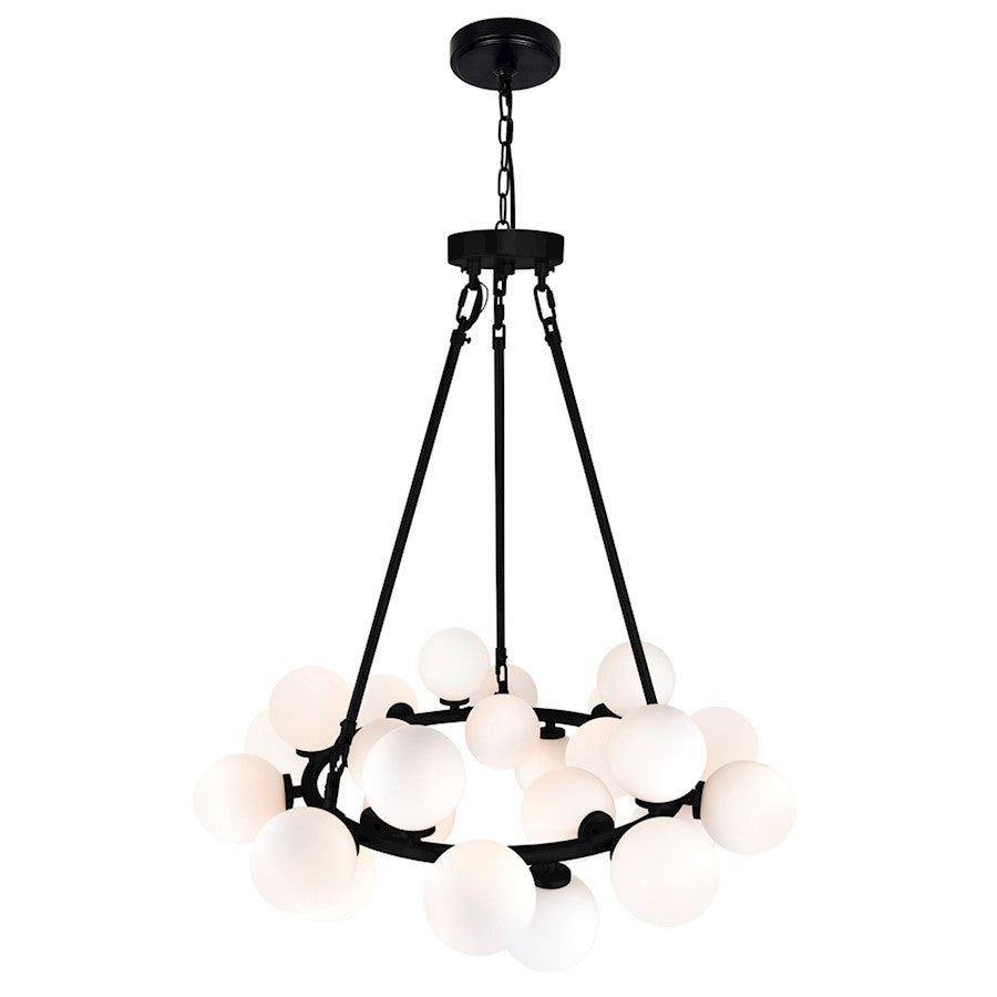 25 Light Chandelier, Black