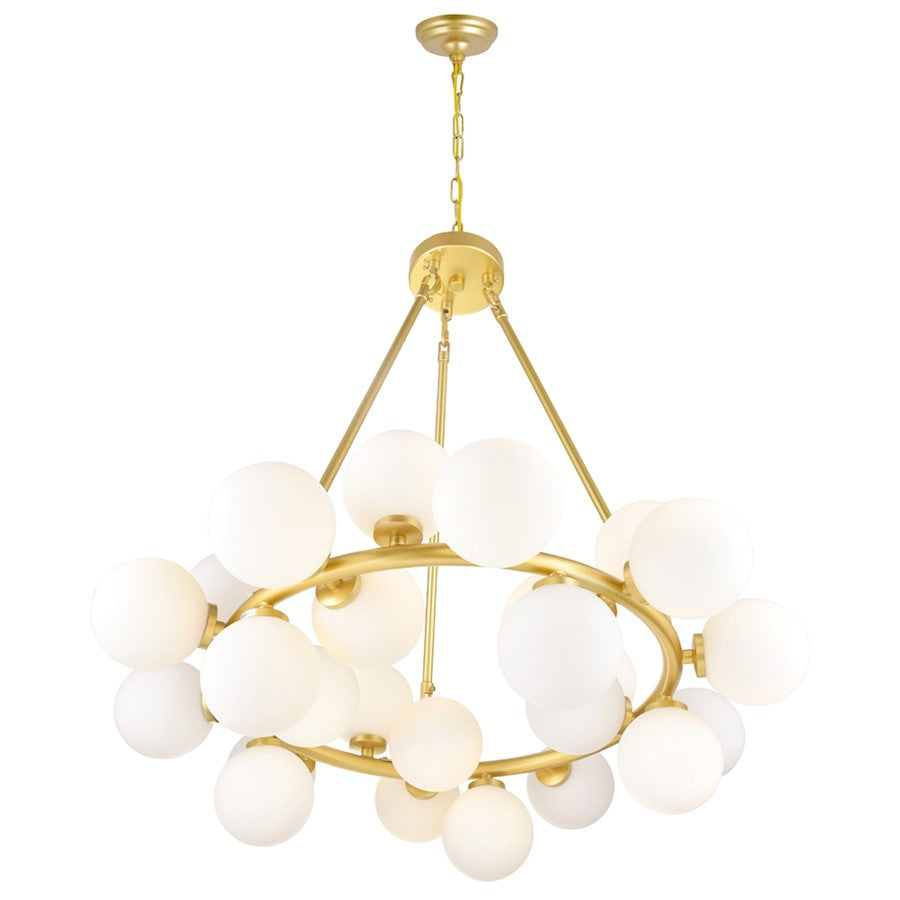 25 Light Chandelier, Satin Gold