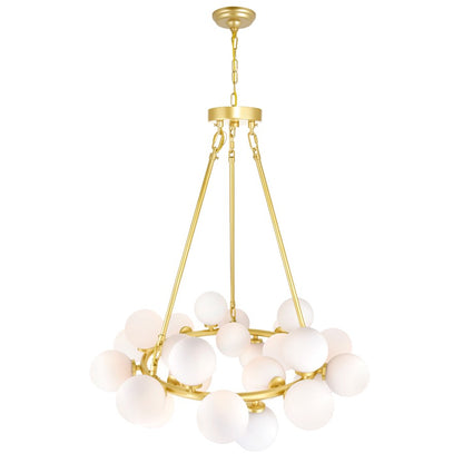 25 Light Chandelier, Satin Gold