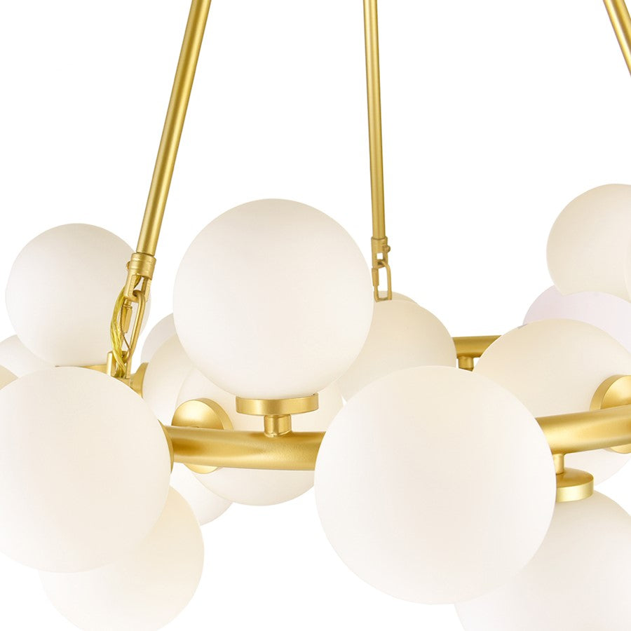 25 Light Chandelier, Satin Gold