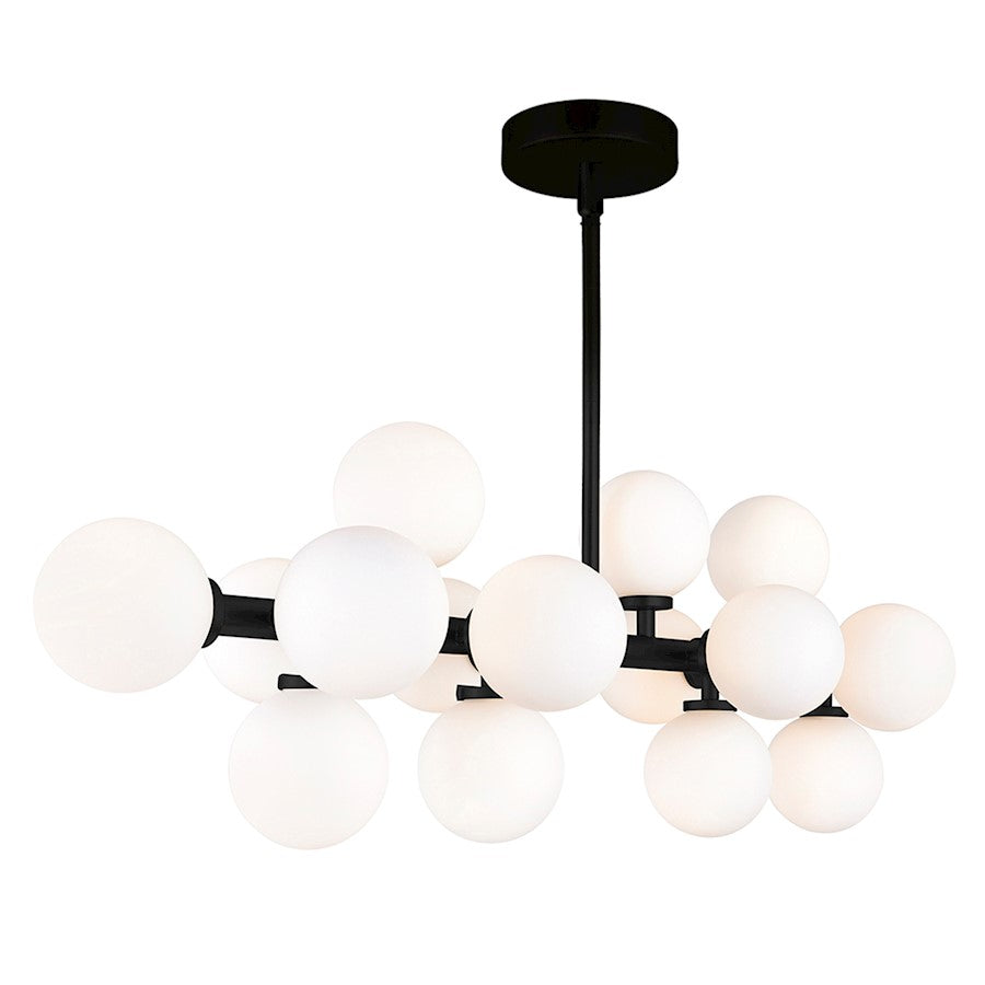 16 Light Chandelier, Black