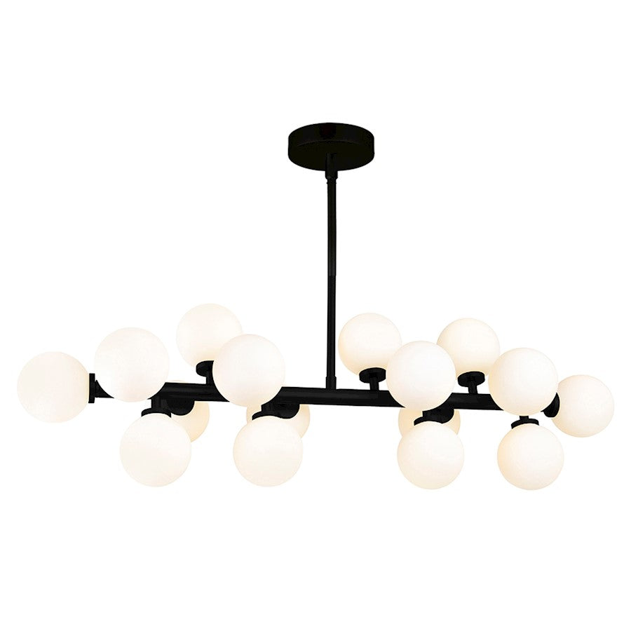 16 Light Chandelier, Black