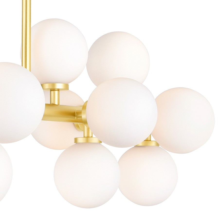 16 Light Chandelier, Satin Gold