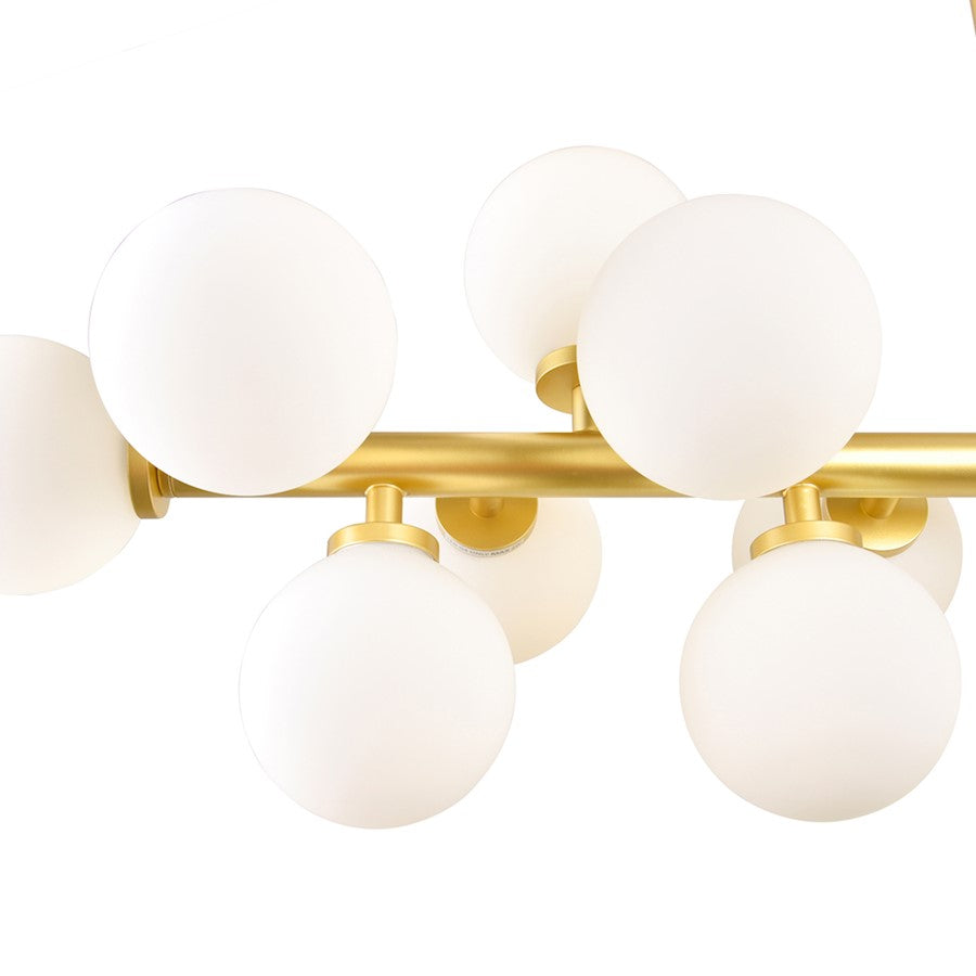 16 Light Chandelier, Satin Gold