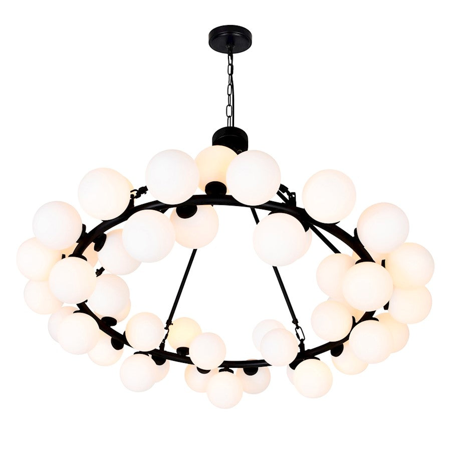 45 Light Chandelier, Black