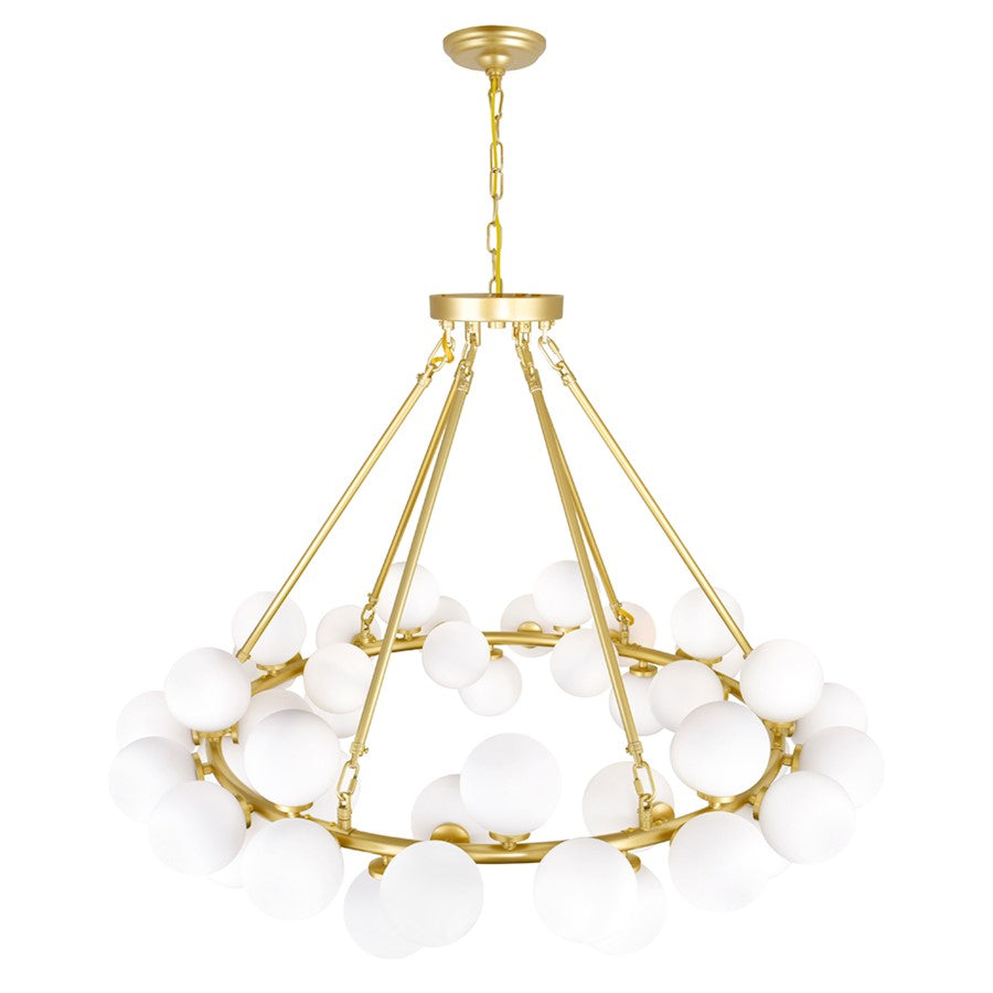 45 Light Chandelier, Satin Gold