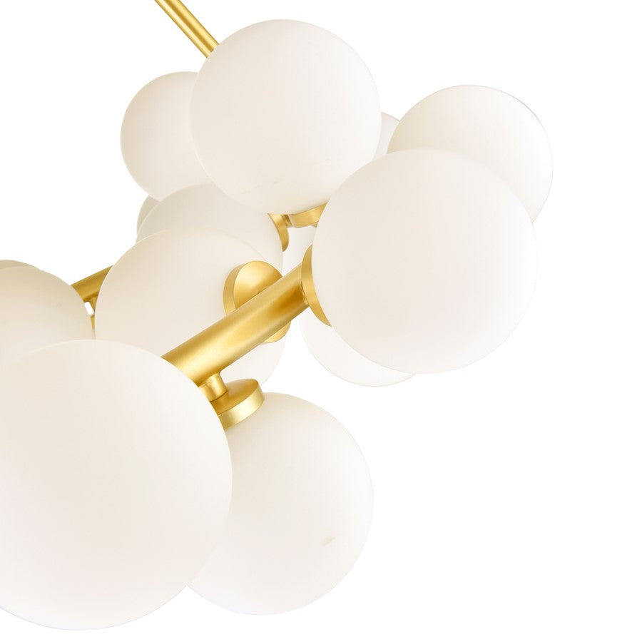 Arya 70 Light Chandelier, Satin Gold