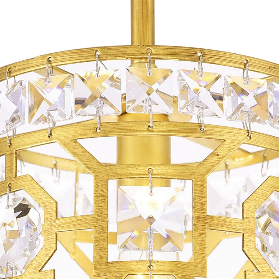 1 Light Drum Shade Mini Pendant, Champagne