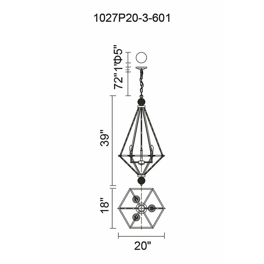 2 Light Up Chandelier, Chrome