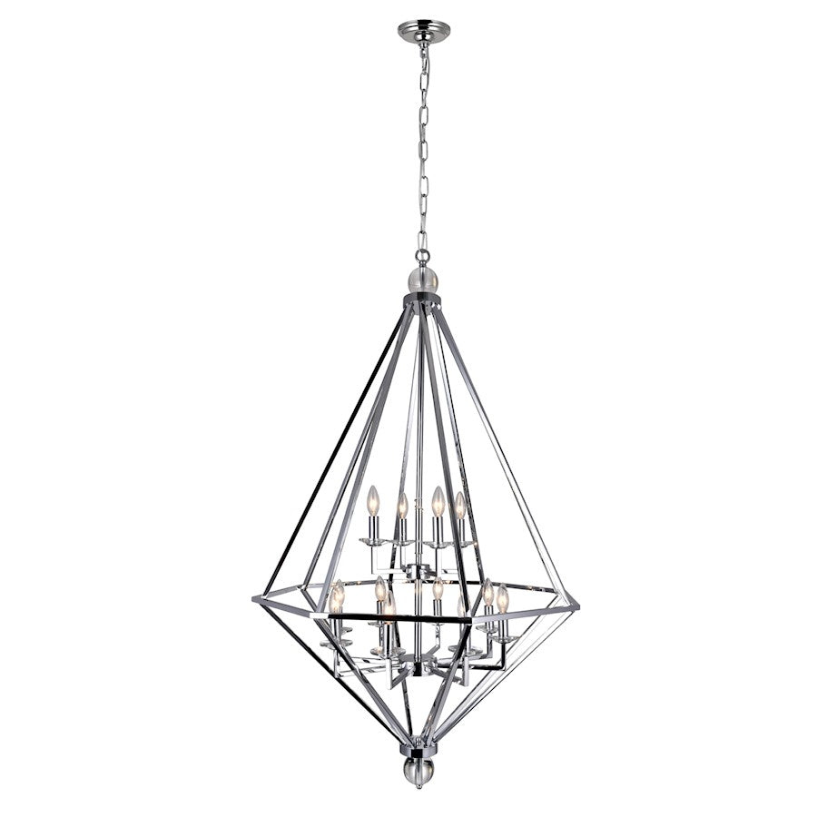 12 Light Up Chandelier, Chrome