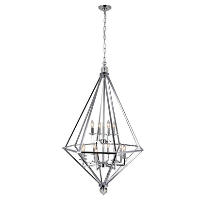 12 Light Up Chandelier, Chrome