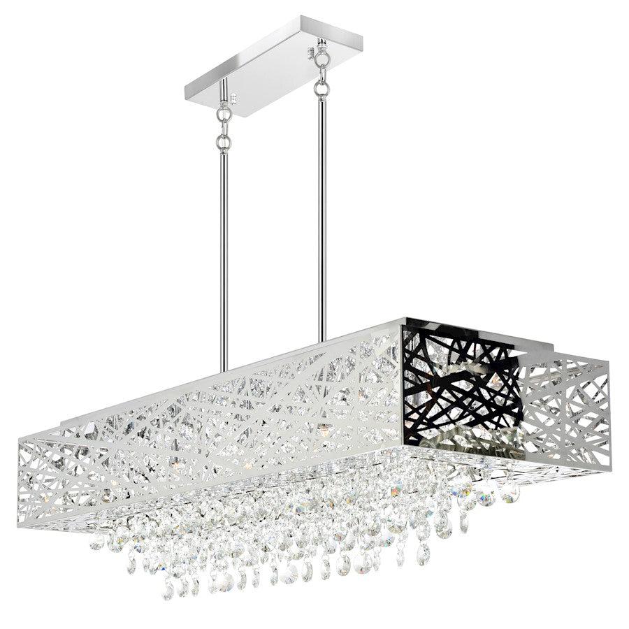 16 Light Drum Shade Chandelier, Chrome