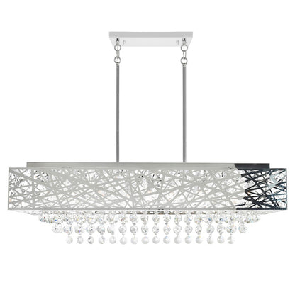 16 Light Drum Shade Chandelier, Chrome