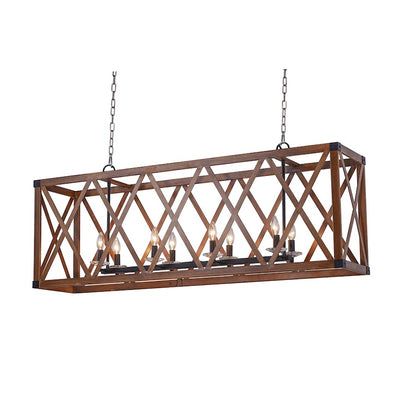 CWI Lighting Marini 8 Light Chandelier, Wood Grain Brown - 1033P51-8-230