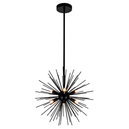 CWI Lighting Savannah 6 Light Chandelier, Black - 1034P16-6-101