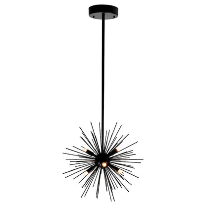 6 Light Chandelier, Black