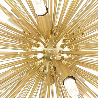 6 Light Chandelier, Gold Leaf