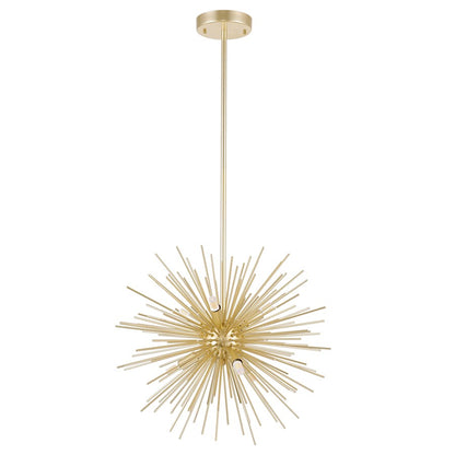 6 Light Chandelier, Gold Leaf