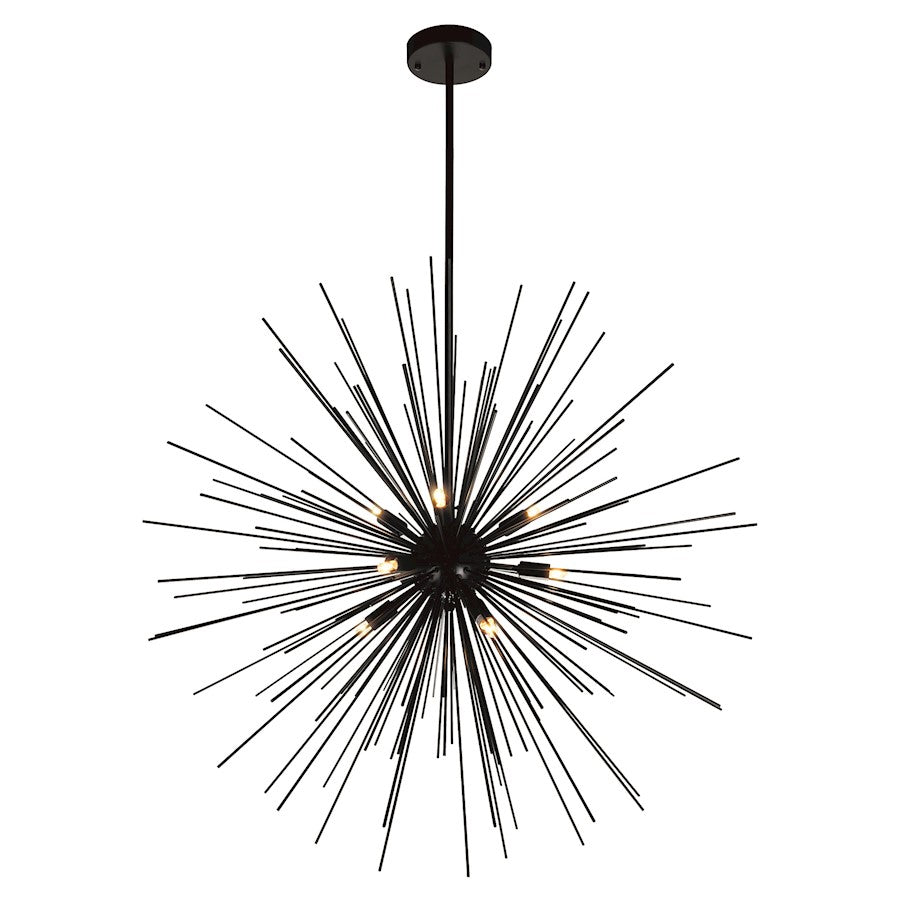 CWI Lighting Savannah 9 Light Chandelier, Black - 1034P30-9-101