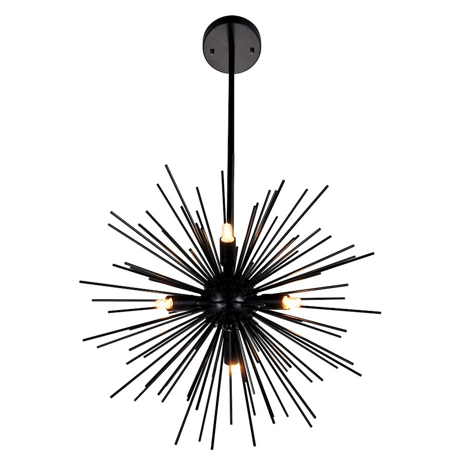 9 Light Chandelier, Black