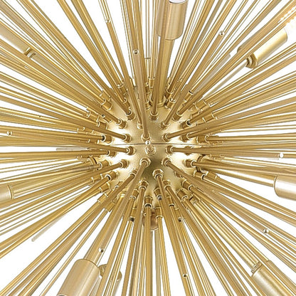 9 Light Chandelier, Gold Leaf