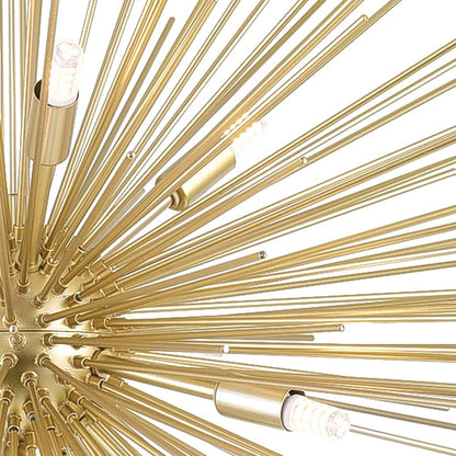 9 Light Chandelier, Gold Leaf