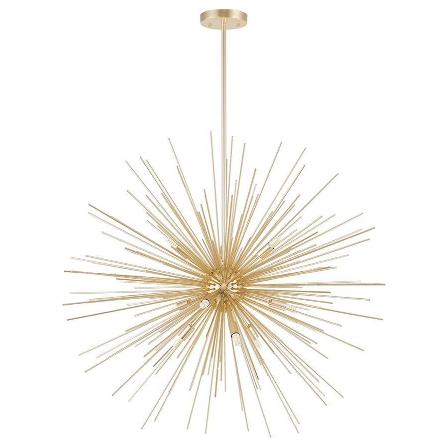 9 Light Chandelier, Gold Leaf