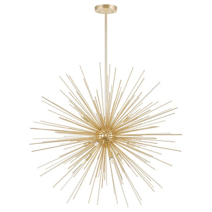 9 Light Chandelier, Gold Leaf