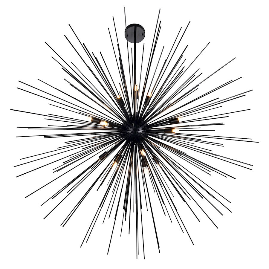 14 Light Chandelier, Black