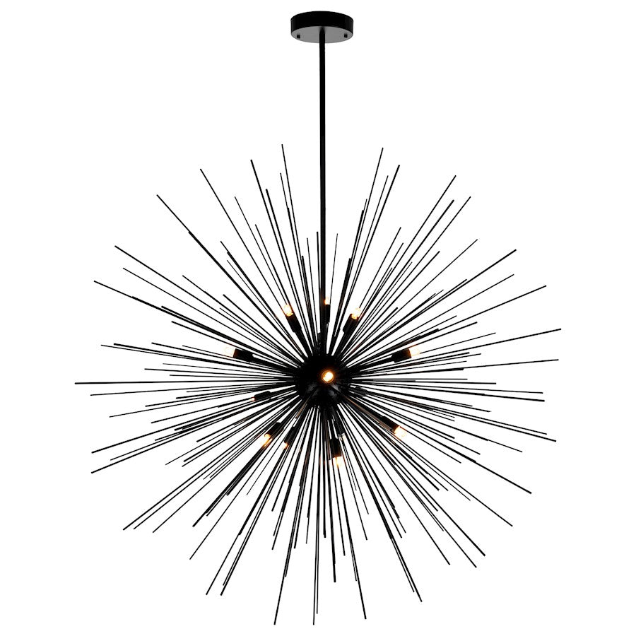 14 Light Chandelier, Black