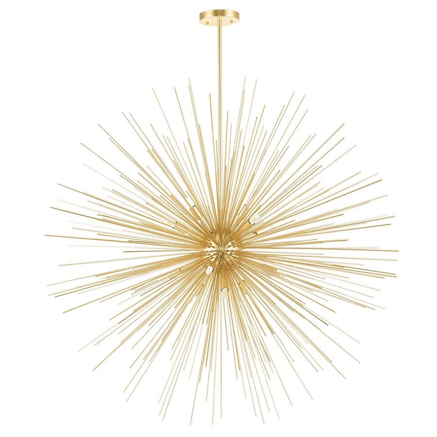 14 Light Chandelier, Gold Leaf