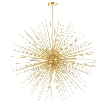 14 Light Chandelier, Gold Leaf