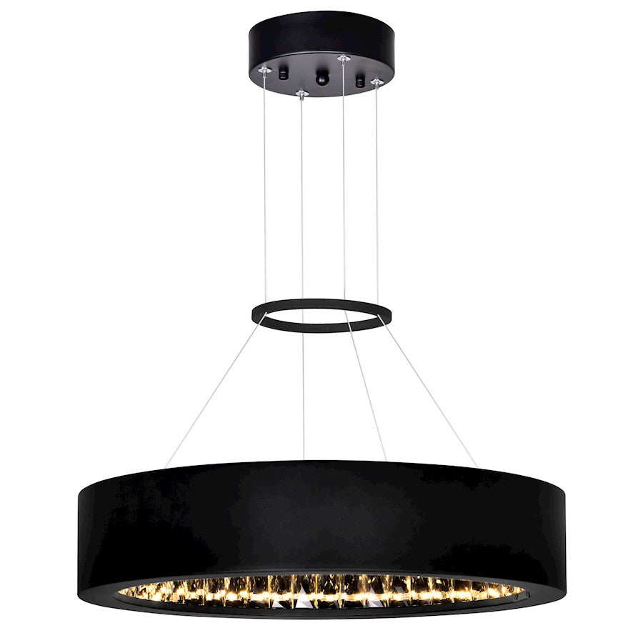 16" Down Chandelier, Matte Black