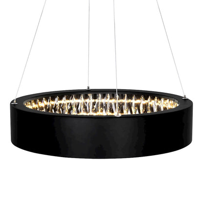 16" Down Chandelier, Matte Black