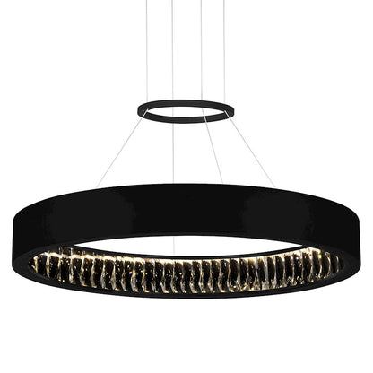 26" Down Chandelier, Matte Black