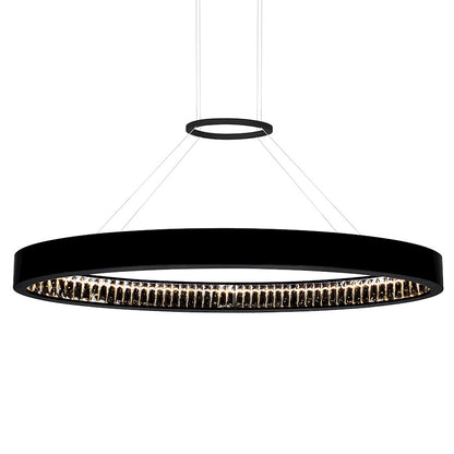 42" Down Chandelier, Matte Black