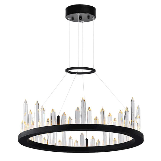 CWI Lighting Juliette 24" Up Chandelier, Black - 1043P24-101